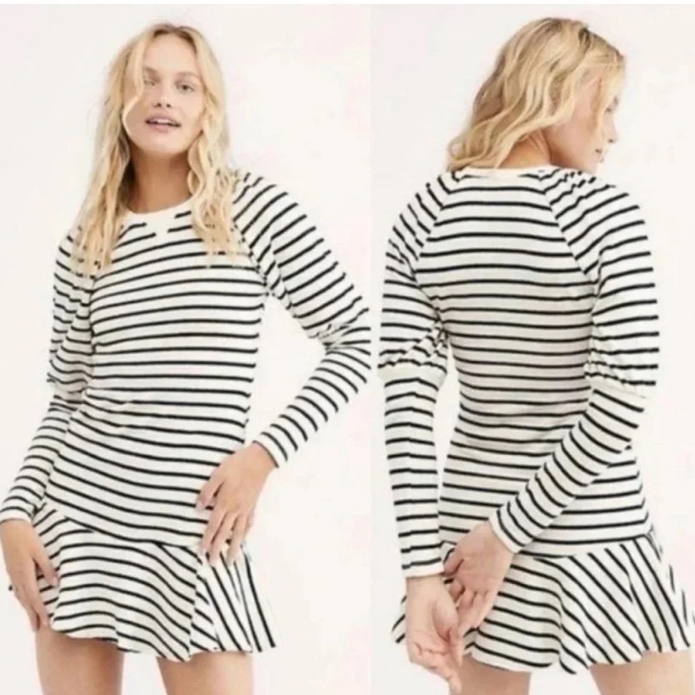 Free People Long Sleeve White Sweater Dress